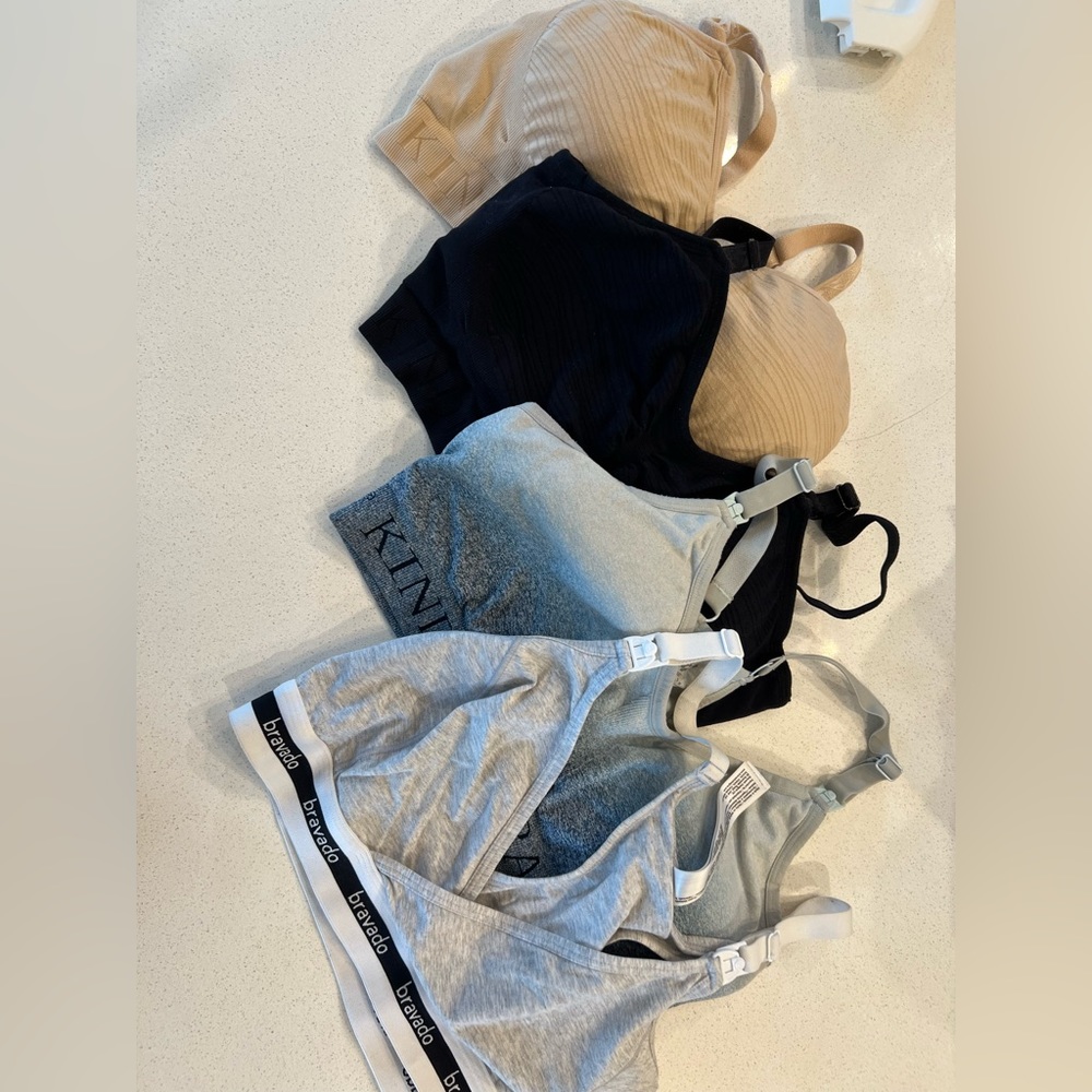 3 Kindred Bravely Nursing/Pumping bras, 1 Bravado sports nursing bra